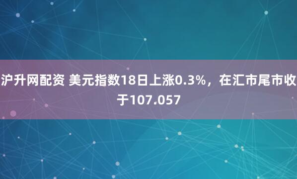 沪升网配资 美元指数18日上涨0.3%，在汇市尾市收于107.057